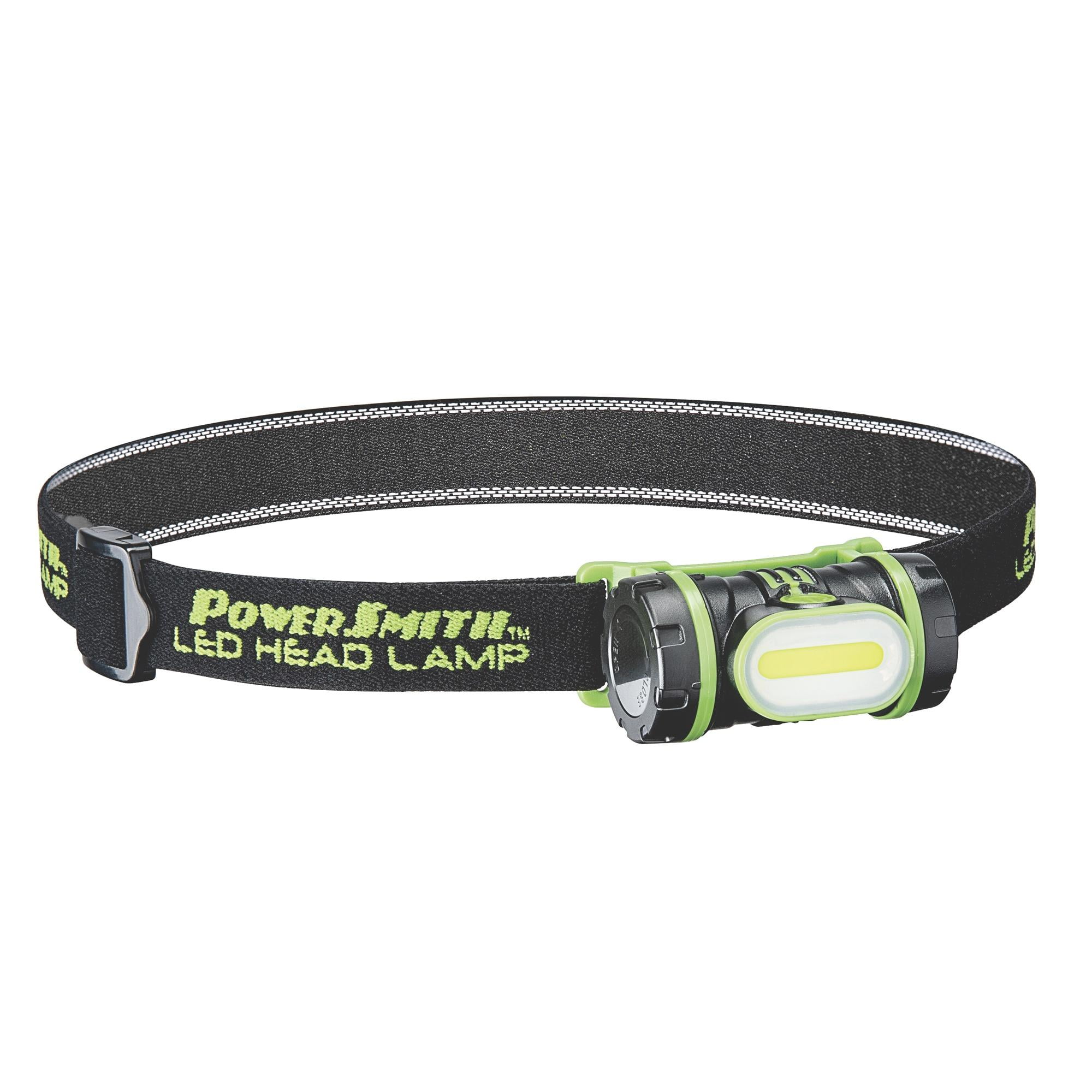 PowerSmith PHL15F 150 Lumen LED Weatherproof Lamp with Adjustable Band Rotating Head HighLowFlashing White Light 18 Hour Run Time and Batteries