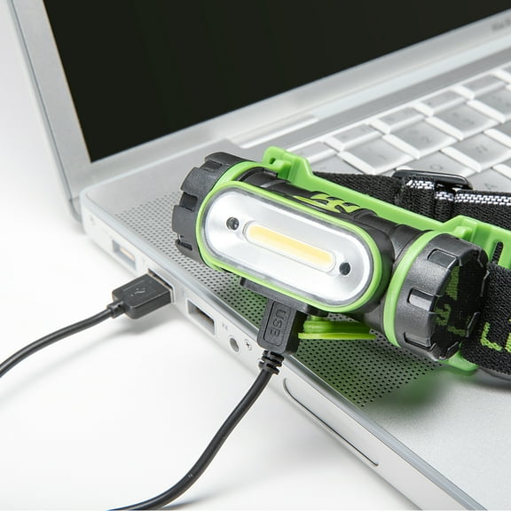 PowerSmith PHLR25FS 250 Lumen Rotatable Weatherproof Impact-Resistant Rechargeable Lithium-ion Flood LED Headlamp with Motion Activated Sensor, High, Low, and Flashing Modes, and Adjustable Head Strap
