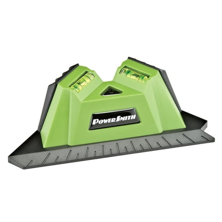 PowerSmith PLTS07 Tile and Flooring Laser Square with Two 90° Laser Lines, Two Built-In Bubble Vials, Wall Mount Plate, and Batteries