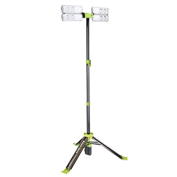PowerSmith Voyager PVLR8000A 8000 Lumen 64W Rechargeable LED Work Light with Integrated Aluminum Tripod and Foldable Design