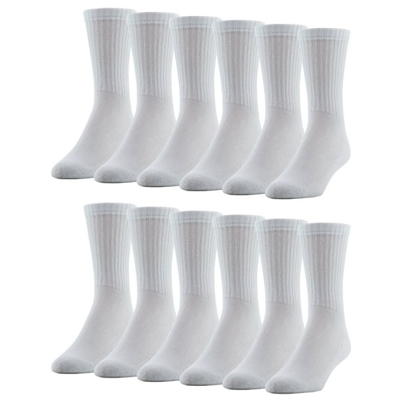 PowerSox Men's Cushion Crew Socks, 12-Pack