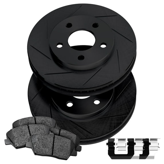 PowerSport Front Brakes and Rotors Kit |Front Brake Pads| Brake Rotors and Pads| Ceramic Brake Pads and Rotors |fits 1991-1995 Chrysler Town & Country; Dodge Caravan, Grand Caravan