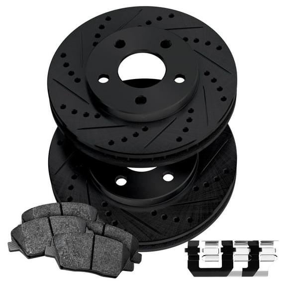 PowerSport Front Brakes and Rotors Kit |Front Brake Pads| Brake Rotors and Pads| Ceramic Brake Pads and Rotors |fits 2002-2007 Saturn Vue, 2005-2006 Chevrolet Equinox, 2006 Pontiac Torrent