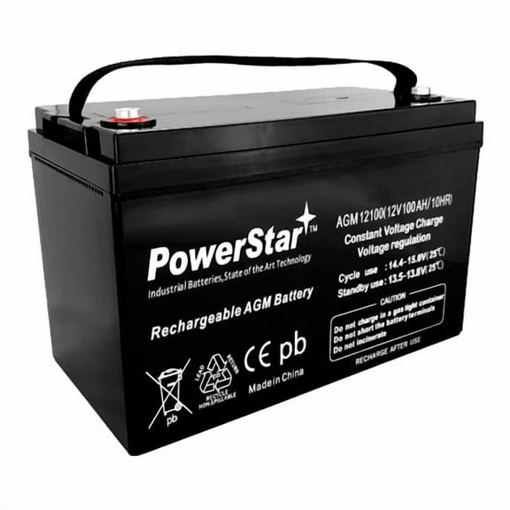 PowerStar 12 V 100 Amp Hour HR12330W Group 27 SLA Battery for Boat, Motor, Marine