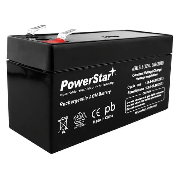 PowerStar 12V 1.3AH SLA AGM Battery replaces Interstate SLA1005