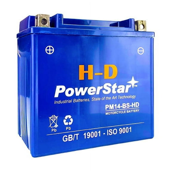 PowerStar 12V 14Ah Heavy-Duty Battery PM14-BS-HD for Honda 500cc 2006-1998 TRX500 ATV
