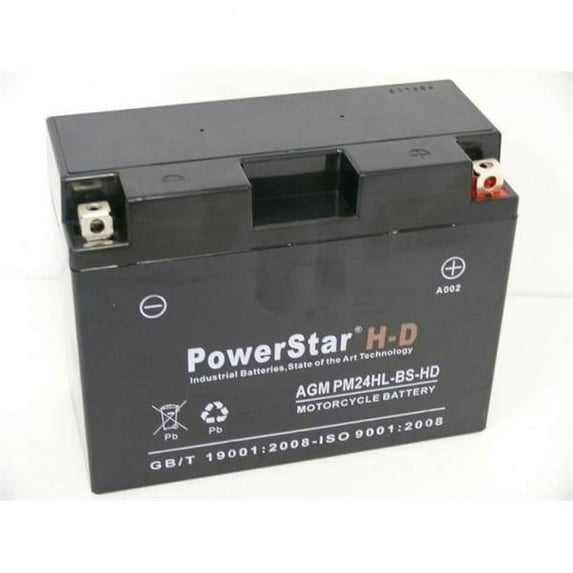 PowerStar 12V 24Ah 402Cca Hp Maintenance Free Battery 1988-2000 Honda Gl1500 Gold Wing Ytx24Hl-Bs