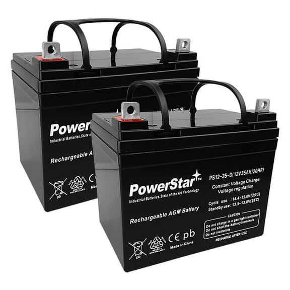 PowerStar12V 35Ah U1 Hoveround MPV1, MPV2, MPV3, MPV4, MPV5 Battery-2Pack