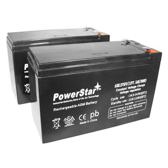 PowerStar 12V 7.5Ah Battery for APC RBC38 RBC40 RBC48 RBC51 RBC106 RBC110 RBC124 - Pack of 2