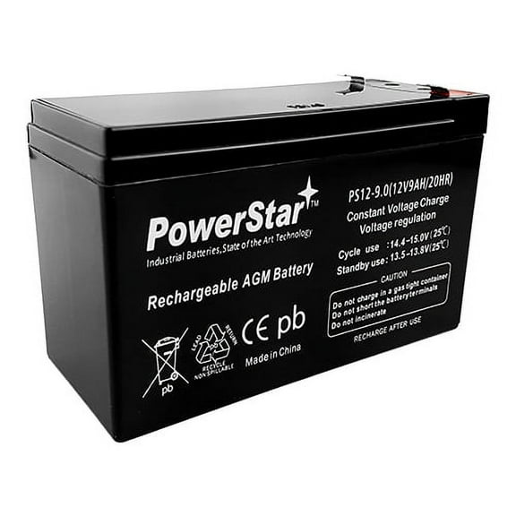 PowerStar 12V 9 Amp Hour LCL1265PU SLA AGM Battery for Automated Gate, Emergency Lighting