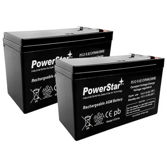PowerStar 12V 9AH AGM Vehicle Battery (Pack of 2)