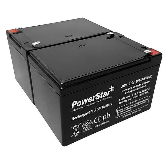 PowerStar AGM 12V Vehicle Battery, Top Post for Mobility Scooters