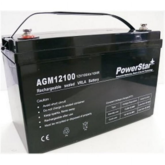 PowerStar AGM12100-04 12v 100ah SLA Group 27 Battery- 2 Year Warranty