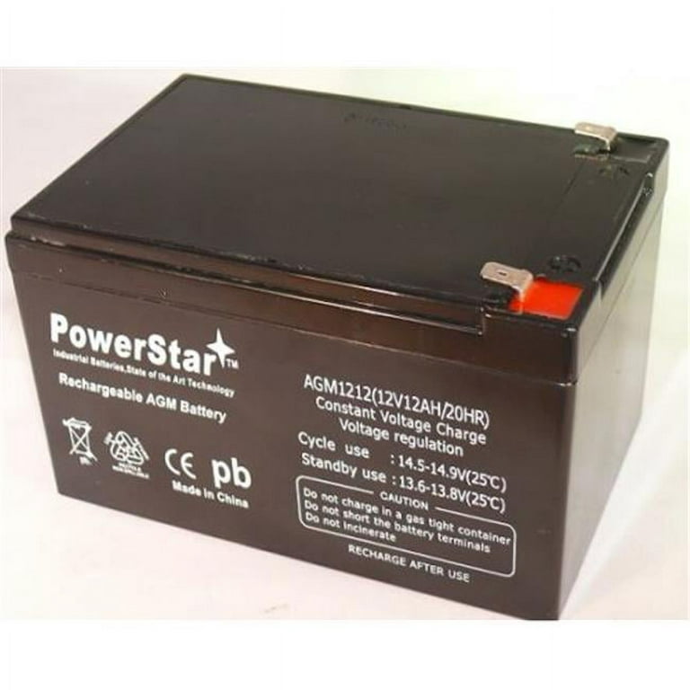 PowerStar AGM1212-76 12V 12Ah F2 Sealed Lead Acid Deep-Cycle Rechargeable  Battery
