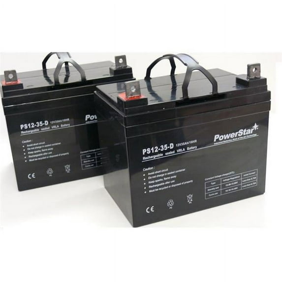 PowerStar AGM1235-2Pack21 Hoveround Power Chair Replacement Batteries 12V- 35Ah U1