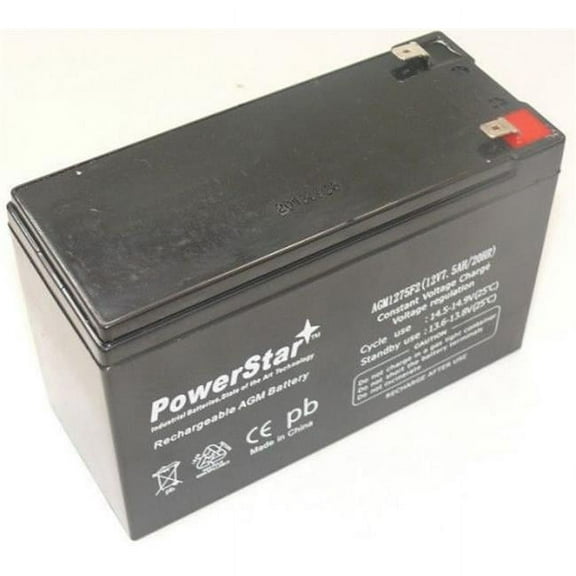PowerStar AGM1275F2-15 Rbc2 12V 7.5Ah Sla Battery For Rbc 2 Home Security Alarm