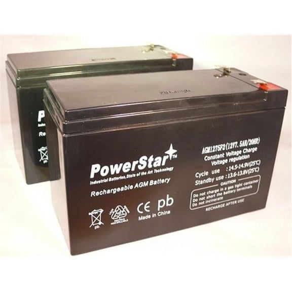 PowerStar AGM1275F2-2Pack Replacement Battery 2 Pack 12V 7.5Ah 7Ah
