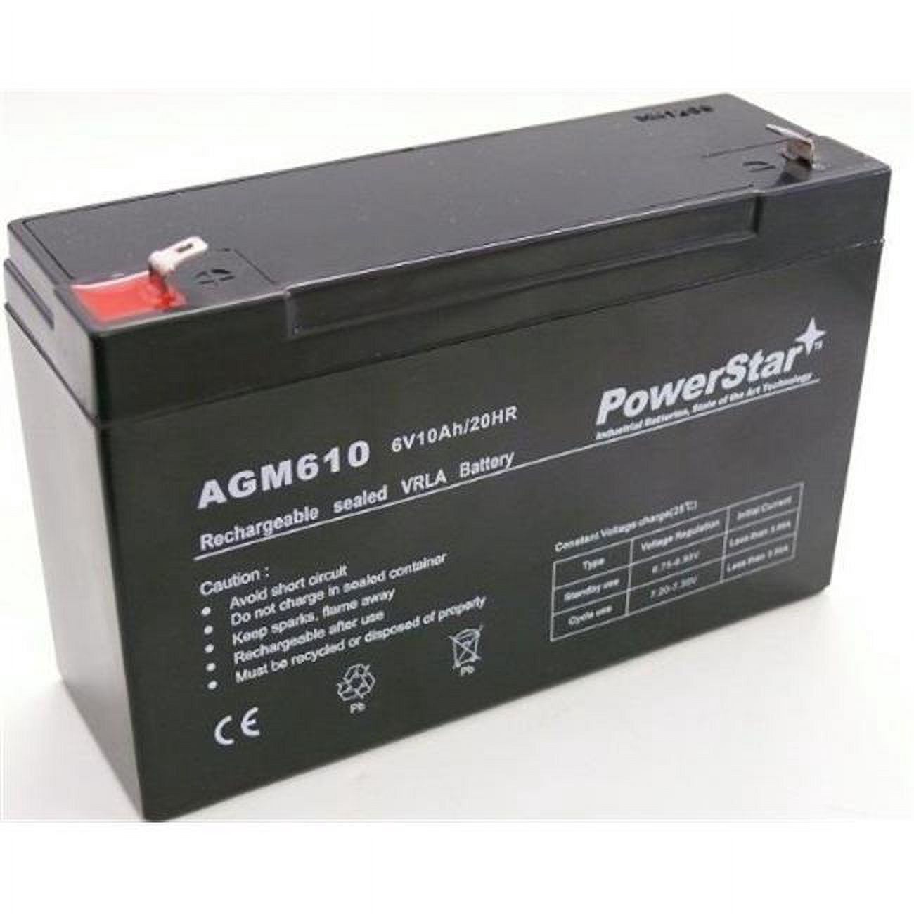 PowerStar AGM610-101 6V 10Ah 10 amp hour SLA Battery RBC52 Tripplite- 3 ...