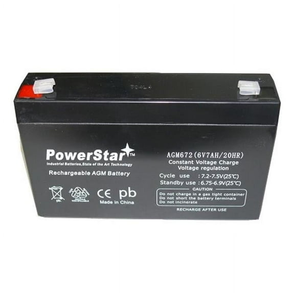 PowerStar AGM672-18 6V 7.0Ah SLA0925 NP7-6 PWRBC67 KB670 SLA Battery - UB670ALT22
