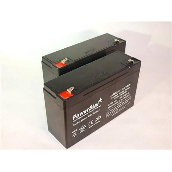 PowerStar AGM6V12-2Pack-1 6V 12Ah Moultrie Crown Rechargeable Battery - Pack of 2