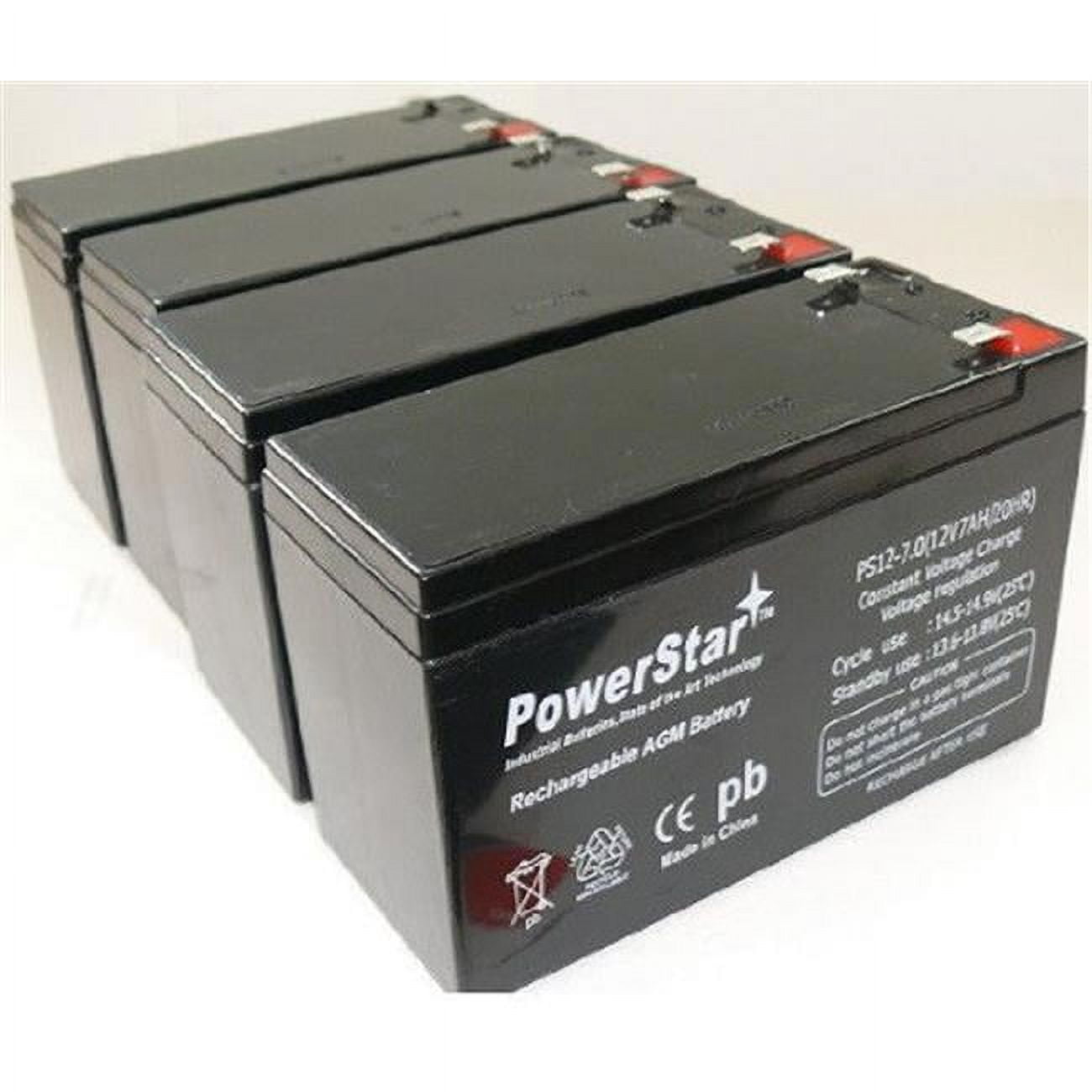 PowerStar  APC RBC25 No. 25 Replacement Cartridge Battery - Pack of 4