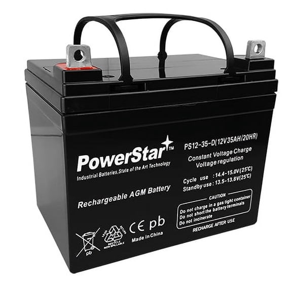 PowerStarDEEP CYCLE BATTERY,12V,35Ah,HOVEROUND,ACTIVA,DM,FORERUNNER,GLX,LX