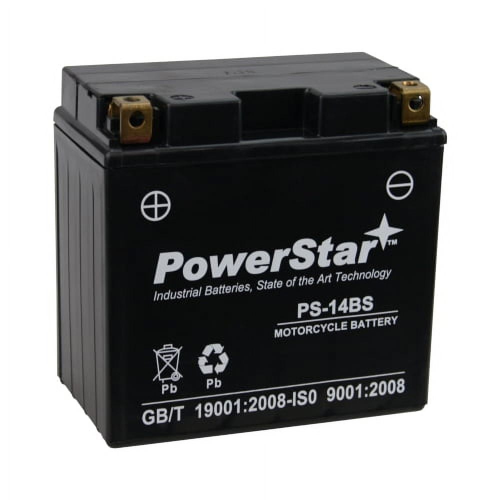 PowerStar PS-14BS ATV Battery for YTX14-BS Compatible With Honda TRX420FPE Rancher ES 4x4 w/ Power Steering