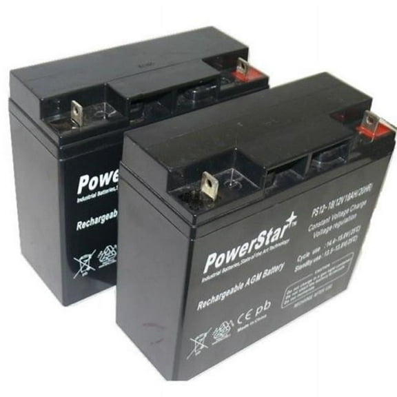 PowerStar PS12-18-2Pack14 12V 18Ah SLA Battery for Pride Mobility Revo Scooter - Pack of 2