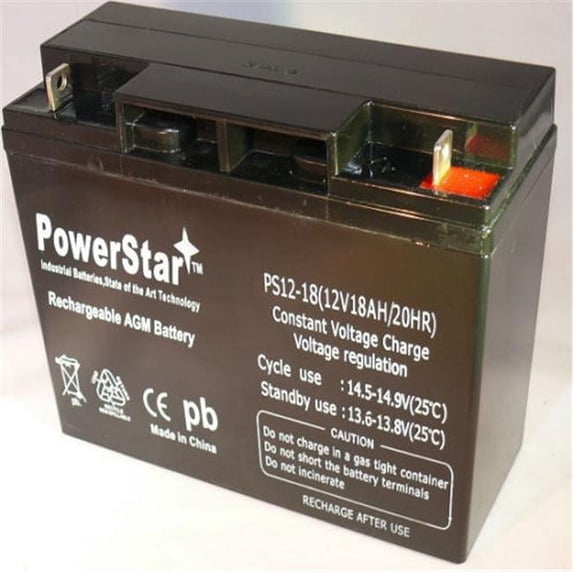 PowerStar PS12-18-79 12V 18Ah Sla Battery Replaces 51814 6Fm17 6-Dzm-20 6-Fm-18 Lcx1220P