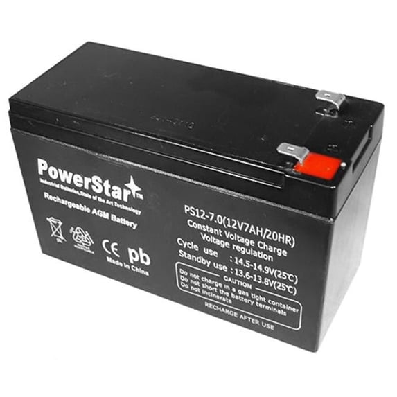 PowerStar Peg Perego 12V 7 to 8Ah Slim Replacement Battery for Polaris Craftsman