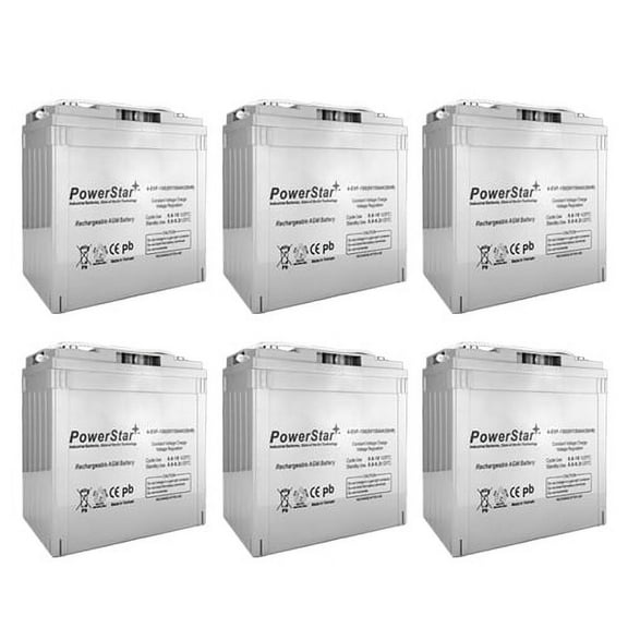 PowerStar Replacement for Fairplay 8V ZX 4.0 48V Golf Cart Battery 6 Pack