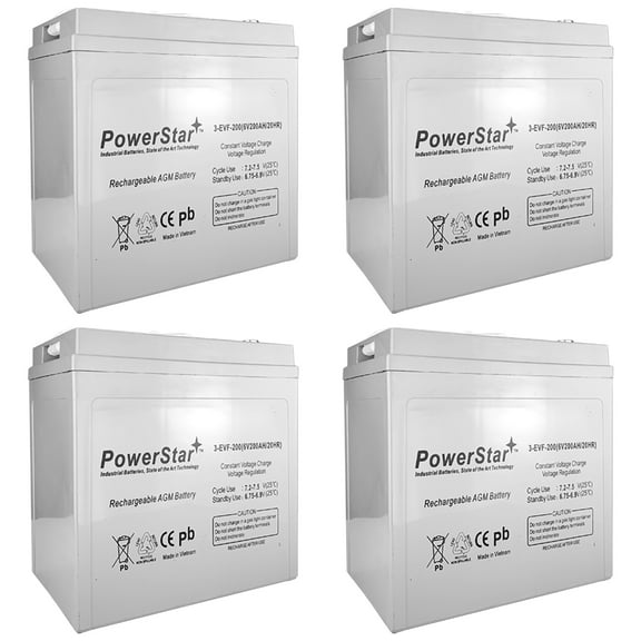 PowerStar Replacement for T-105 6 Volt Golf Cart Battery RV Marine Solar Deep Cycle X4