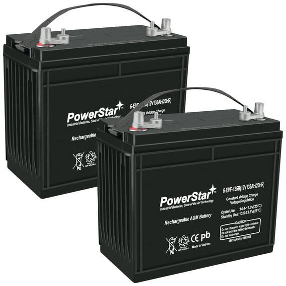 PowerStar Replacement for T-1275 12V 135Ah Deep Cycle Flooded Lead Acid Golf Cart Battery Club Car - 2 Pack