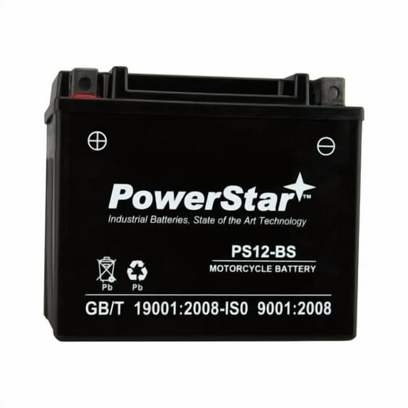 PowerStar YTX12-BS Motorcycle Battery Compatible with Suzuki DL650 V-Strom 2004 to 2009