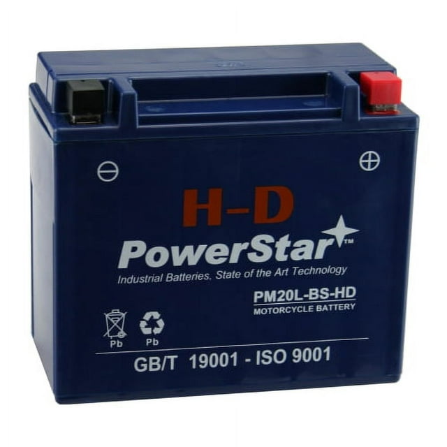 PowerStar YTX20L-BS 20L-BS High CCA Sealed Battery ATV UTV Motorcycles ...