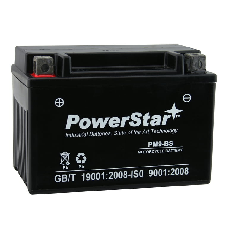 a♡ PowerStar YTX9-BS Motorcycle Battery Compatible with