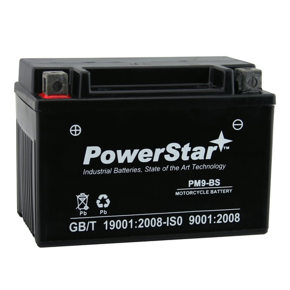 PowerStar YTX9-BS Motorcycle Battery Compatible with Suzuki GSX600F Katana 2001 to 2006