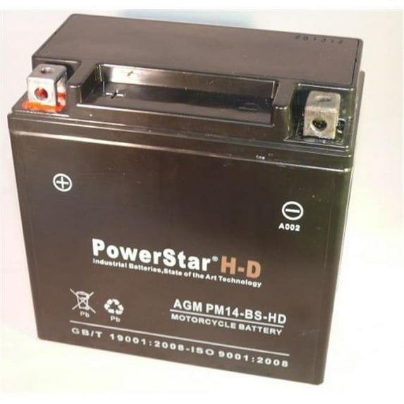 PowerStar Ytx14-Bs 3 Year Warranty 12V Battery