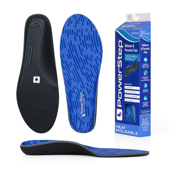 PowerStep Heat Moldable Full Length Custom Moldable Orthotic Shoe Insoles for All Arch Heights, Arch Support for Plantar Fasciitis