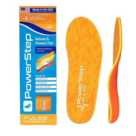 PowerStep PULSE Performance Full Length Orthotic Running Shoe Insoles with Neutral Arch Support for Plantar Fasciitis