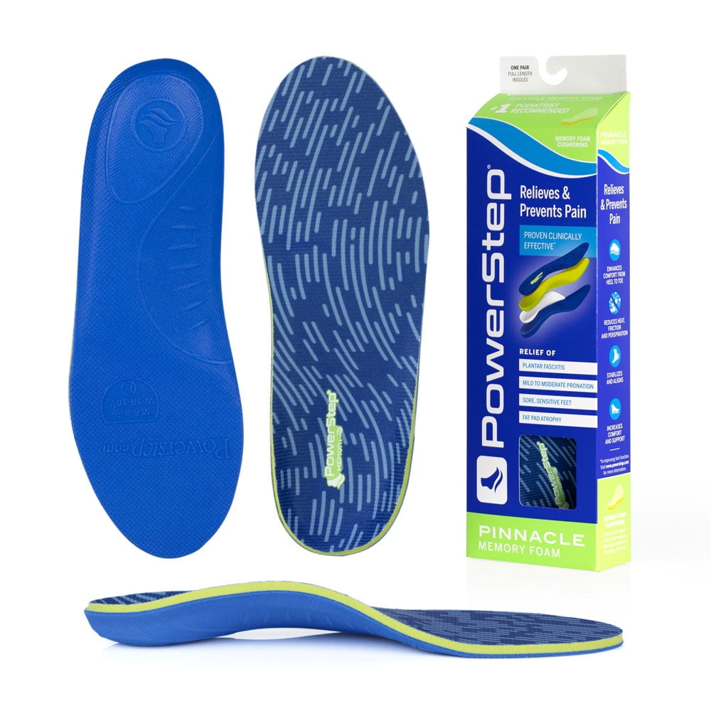 PowerStep Pinnacle Memory Foam Full Length Orthotic Shoe Insoles with ...