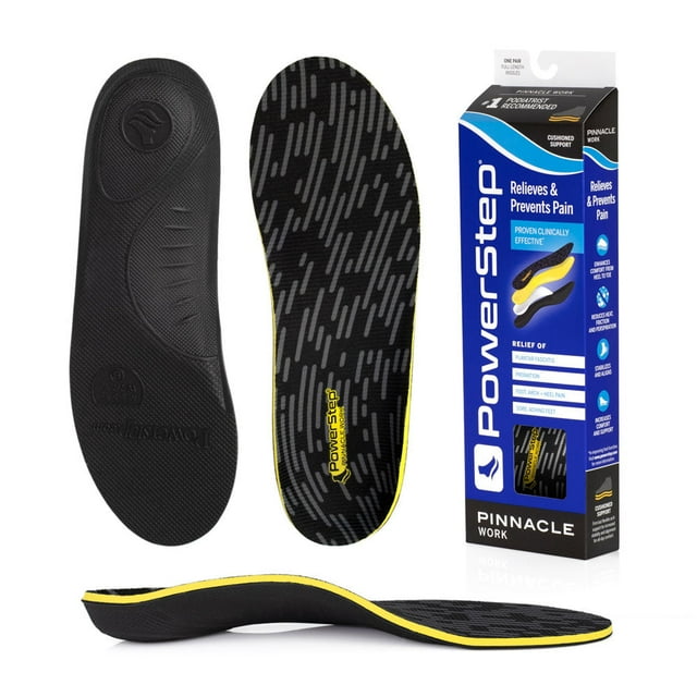 PowerStep Pinnacle Work Full Length Orthotic Shoe Insoles with Neutral