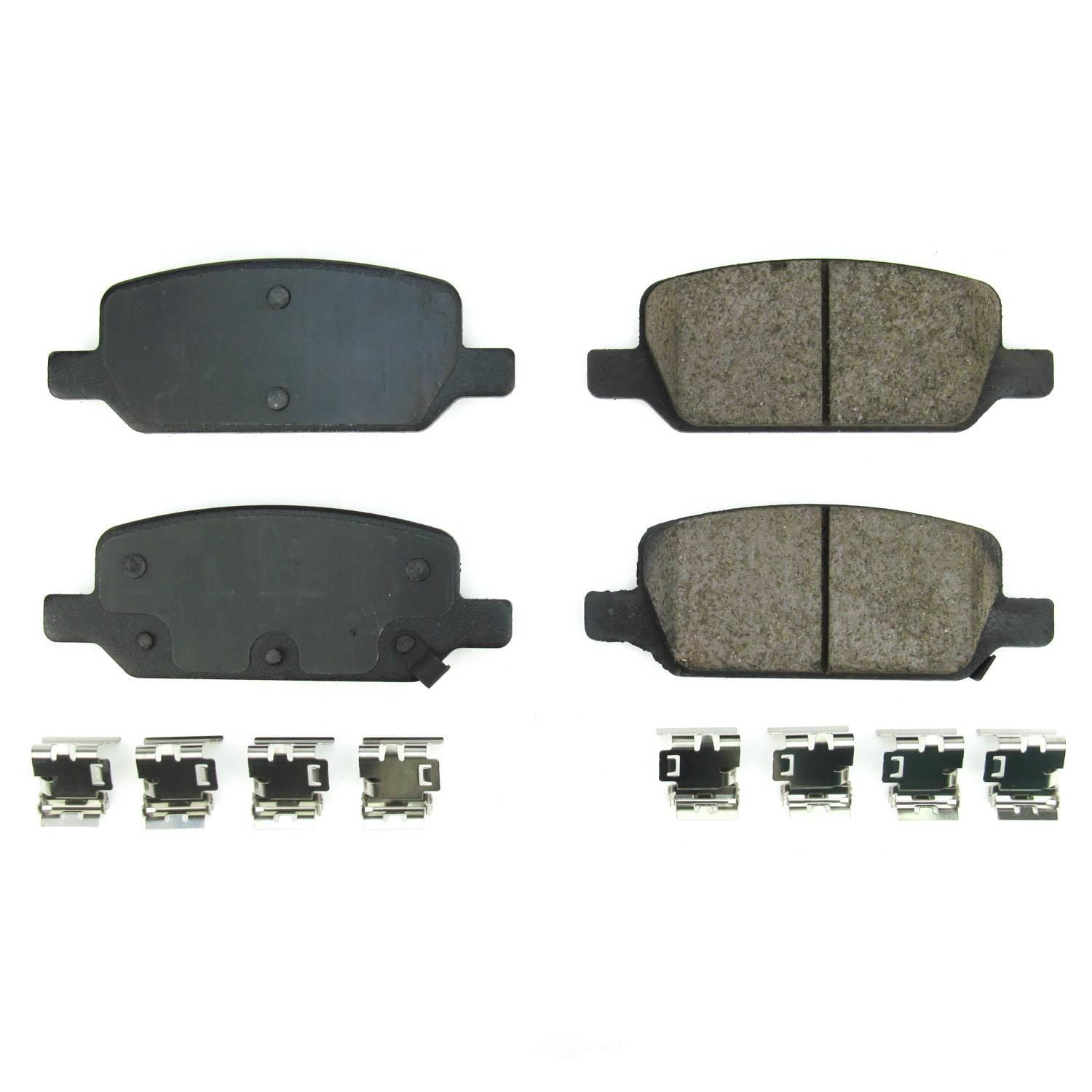 Power Stop 17-2283 Rear Brake Pads with Hardware Z17 Low-Dust Ceramic with Hardware Fits select: 2018-2021 Tesla Model Y, Tesla Model 3
