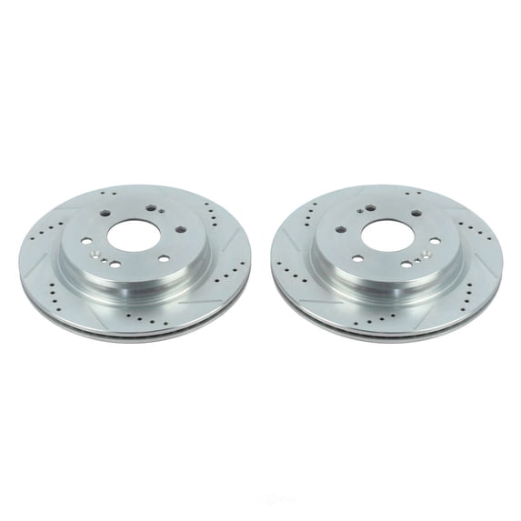 PowerStop AR84104XPR Power Stop - Rear Drilled, Slotted and Zinc Plated Brake Rotor Pair Fits select: 2019-2021 CHEVROLET SILVERADO, 2019-2021 GMC SIERRA