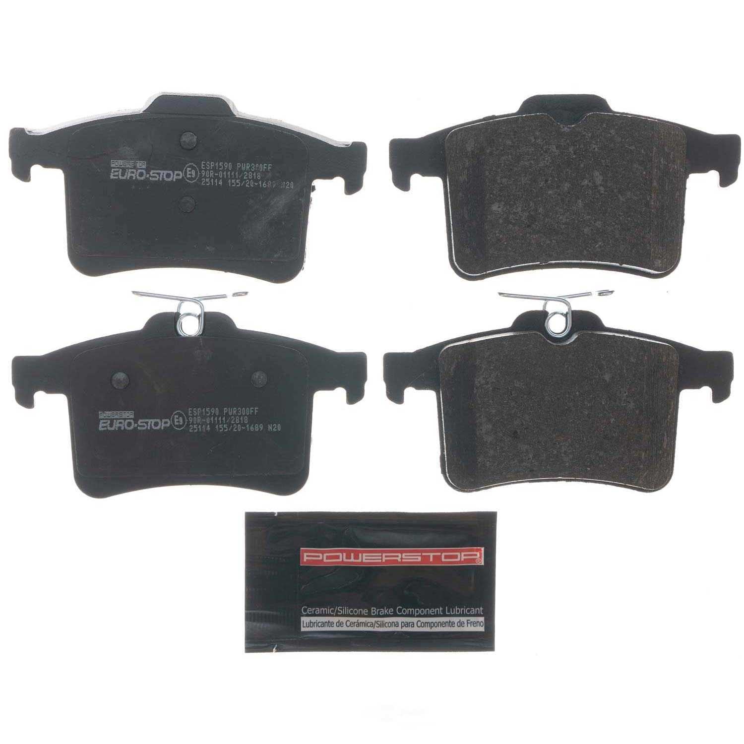 PowerStop ESP1590 Euro-Stop ECE-R90 Brake Pads