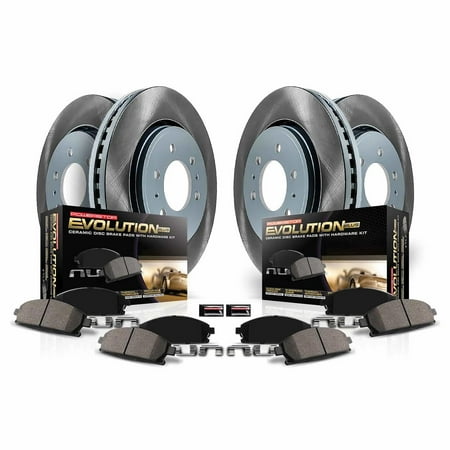 PowerStop Front and Rear Semi-Coated Rotor and Low-Dust Ceramic Brake Pad Kit SC5747