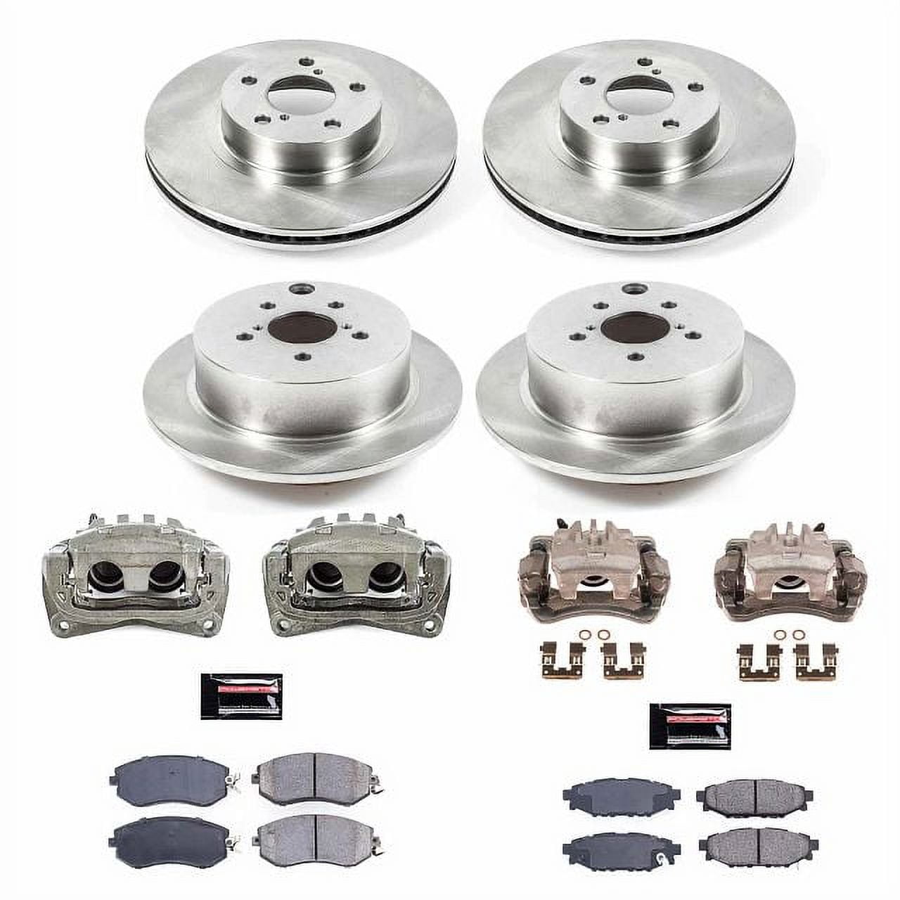 PowerStop Front and Rear Stock Replacement Brake Pad and Rotor Kit with Calipers Fits: SUBARU Select Models KCOE6113