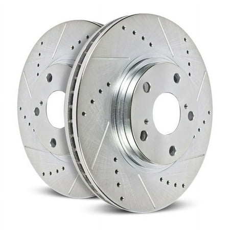 PowerStop JBR1729XPR Power Stop - Rear Drilled, Slotted and Zinc Plated Brake Rotor Pair Fits select: 2016-2022 HONDA PILOT, 2019-2022 HONDA PASSPORT