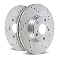 thumbnail image 1 of PowerStop JBR1729XPR Power Stop - Rear Drilled, Slotted and Zinc Plated Brake Rotor Pair Fits select: 2016-2022 HONDA PILOT, 2019-2022 HONDA PASSPORT, 1 of 3