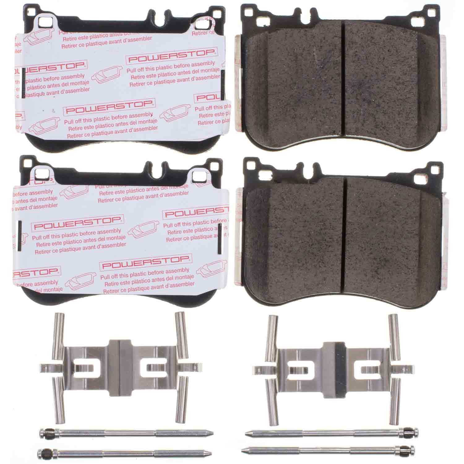 PowerStop NXE-1688 Next Gen Euro Carbon Fiber-Ceramic Brake Pads with Hardware Kit